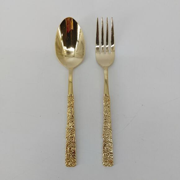 National Stainless Japan Hollywood Fork Spoon Set Floral 2 - Picture 11 of 11